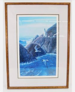 'Common Terns at Heceta' by Ed Newbold Signed Numbered Framed Artwork Print