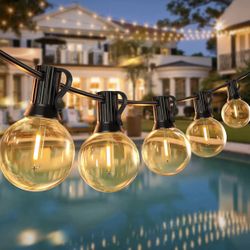 100ft Outdoor G40 LED Globe String Lights Dimmable Waterproof Shatterproof Light Strings with 52 Bulbs Connectable Outside Hanging Lights for Patio Ho