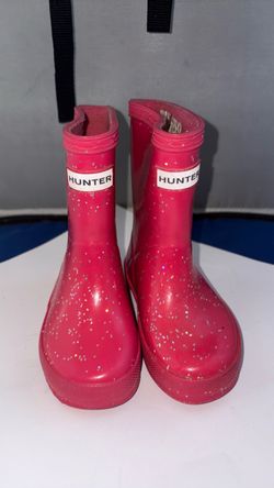 Hunter Kids Pink Glitter Rain Boots
