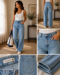 Uniqlo x JW Anderson Womens 27x31  Jeans Light Blue straight leg high quality