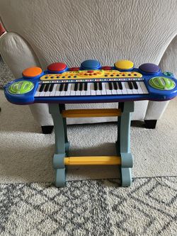 Like new battery operated Kids keyboard with many sounds and lights. Works great! Grandkids outgrew