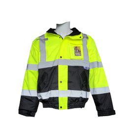 Yellow Safety Bomber Rain Jacket 