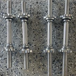 2 Pairs Of Threaded Dumbbell Handles 14” And 18 