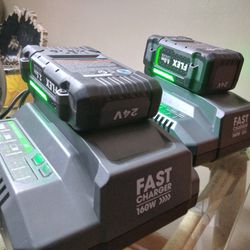 2 Brand New 24v Flex Batteries And Chargers... Make A Offer