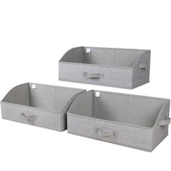 Closet Organizers and Storage, Trapezoid Storage Bins, Fabric Closet Baskets with Handles, Clothing Bins for Shelves, Foldable Storage Baskets for Clo