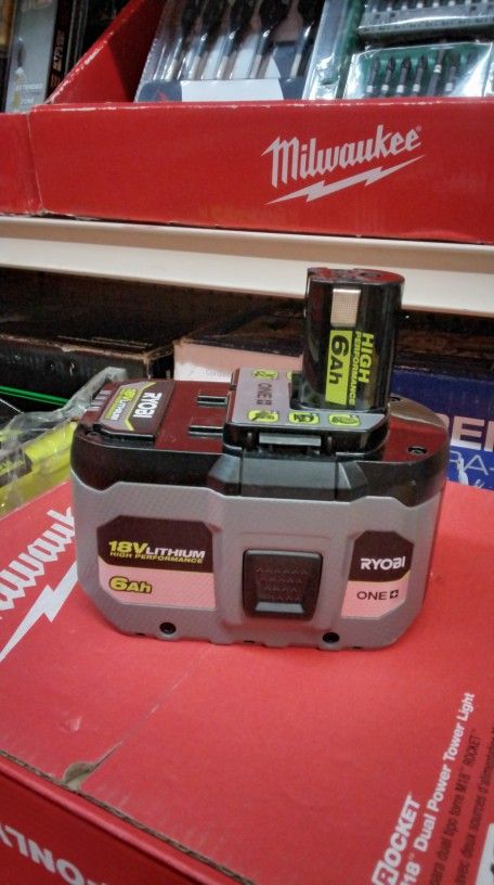 RYOBI BATTERY LITHIUM 18V 6AH
