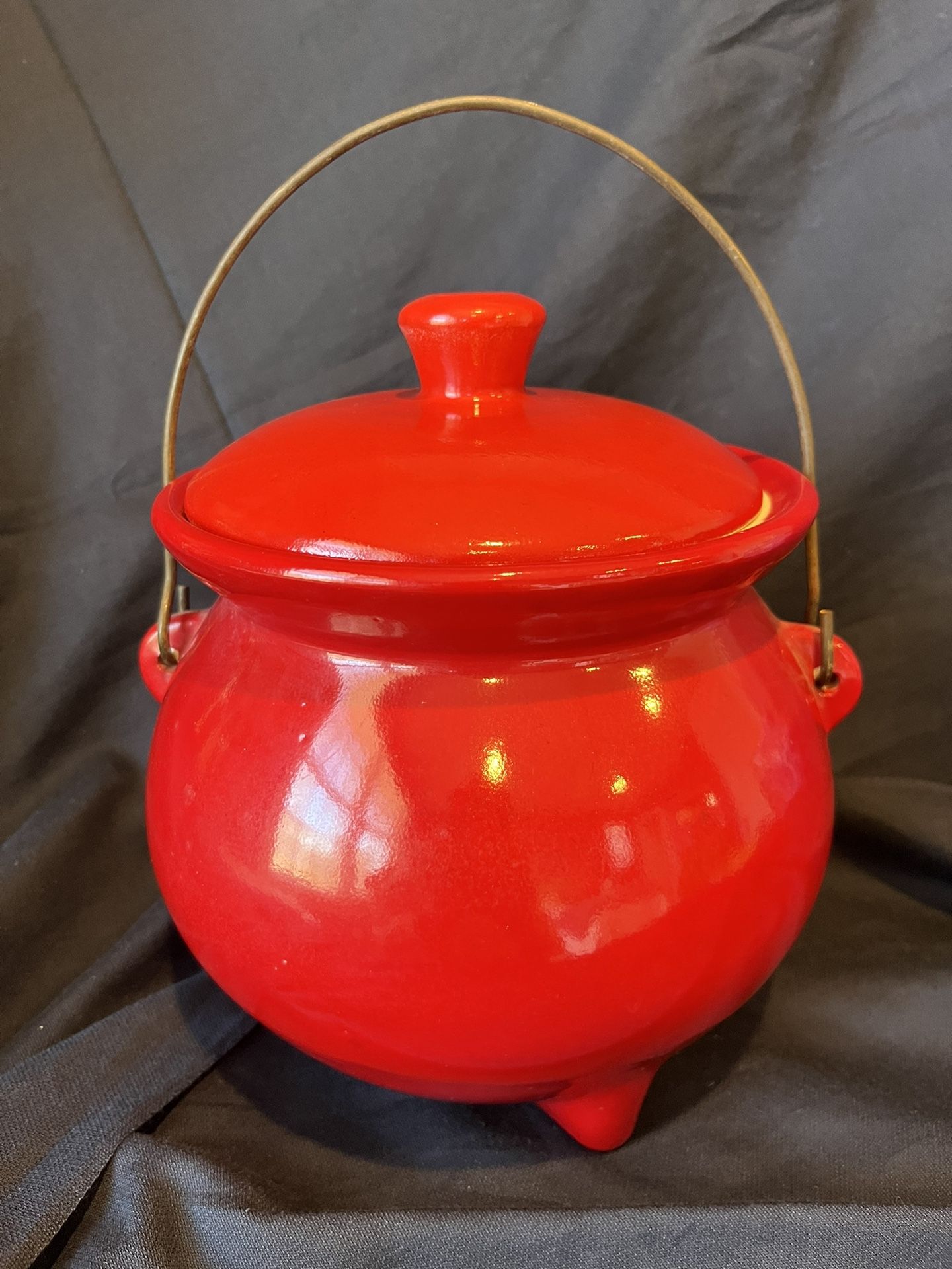 Vintage Red Kettle Cookie Jar
