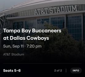 Two Cowboys Tix Vs  Buccs 