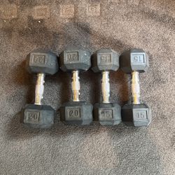 Dumbbells - (2) 20’s And (2) 15’s 
