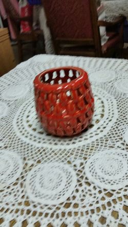 cut glass candle holder