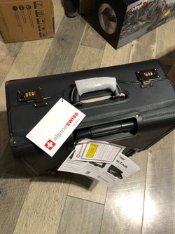 Wheeled Briefcase Rolling Sales Sample Pilot Lawyer Attache AlpineSwiss 19"