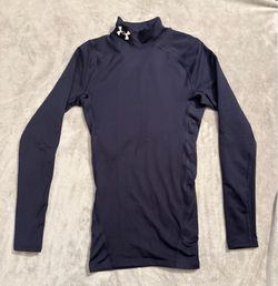 Under Armour ColdGear Compression Mock Neck Long Sleeve Shirt Navy Men’s S