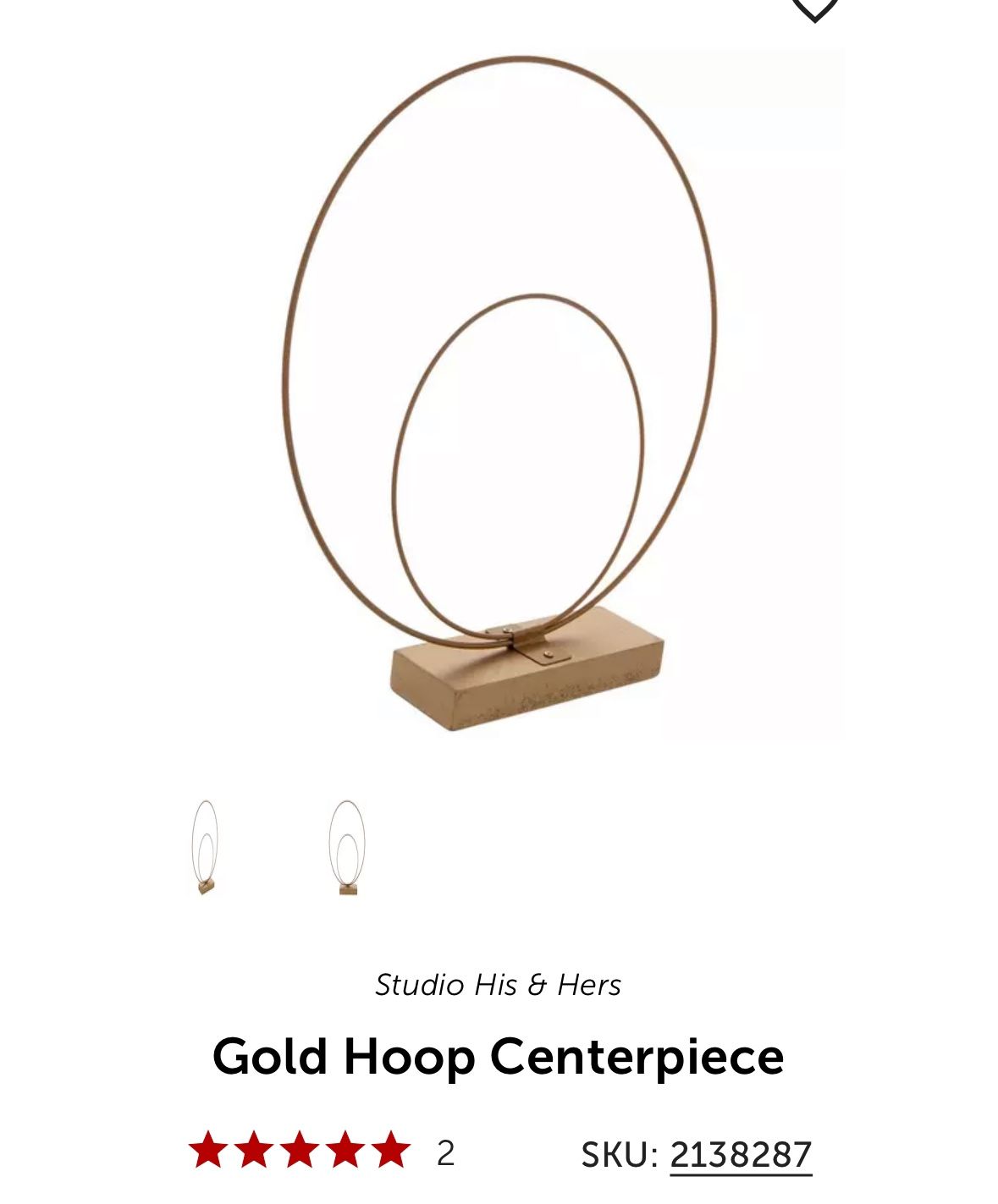 Gold Hoop Centerpiece