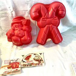 Vintage Christmas  Candy Canes And Snowman Jell-o Molds