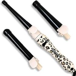 Beachwaver Co. Multi-Barrel Curling Wand w/ Attachments in“Catwalk” Leopard Print