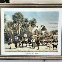 William Aiken Walker 1(contact info removed) framed art print landscape bringing in the cotton