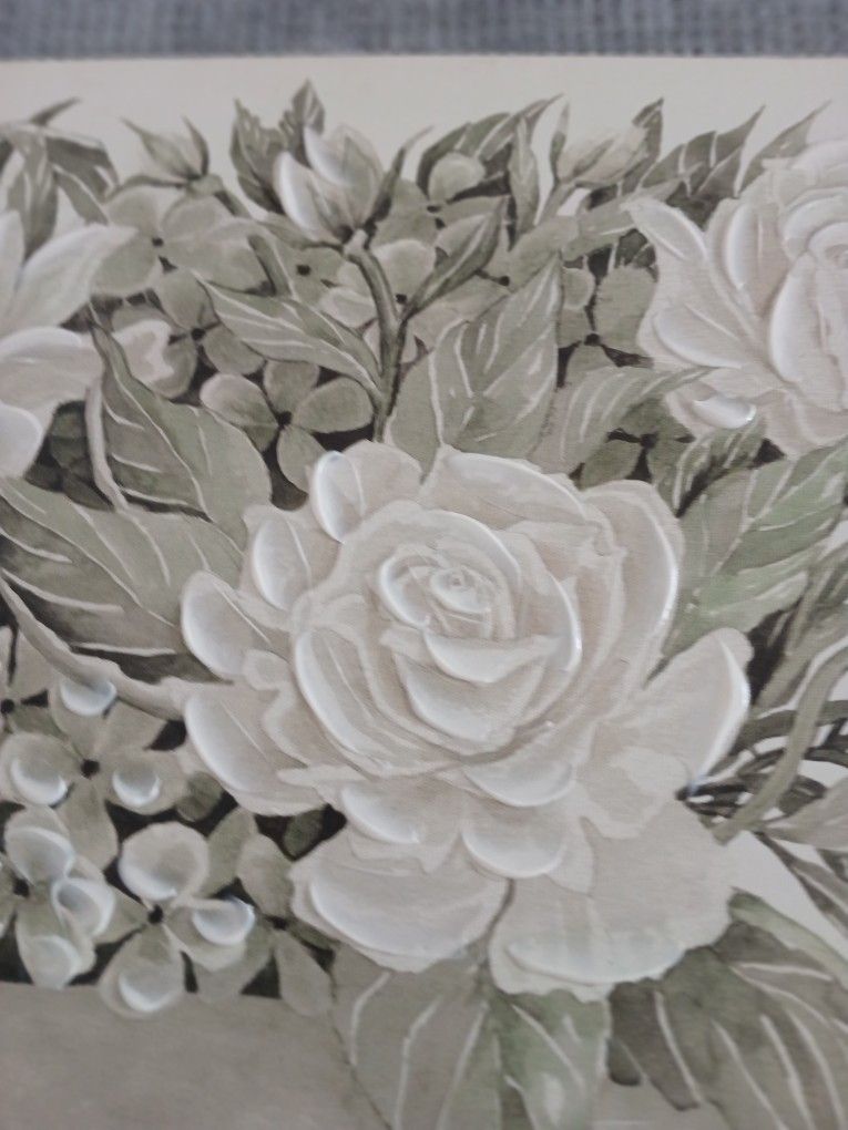 AVAILABLE! View All Pics / Details...2 PC . ELEGANT CANVAS FARMHOUSE 3 D FLORAL WALL DECOR COLLECTION
