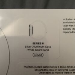 BRAND NEW APPLE WATCH SERIES 6 (WHITE) (STILL SEALED NEVER OPENED!!