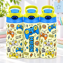 Kids Personalized Gaming 12oz Water Bottle Insulated Leak-proof