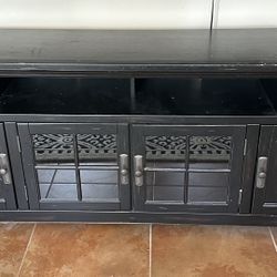 Black Hard Wood TV Table