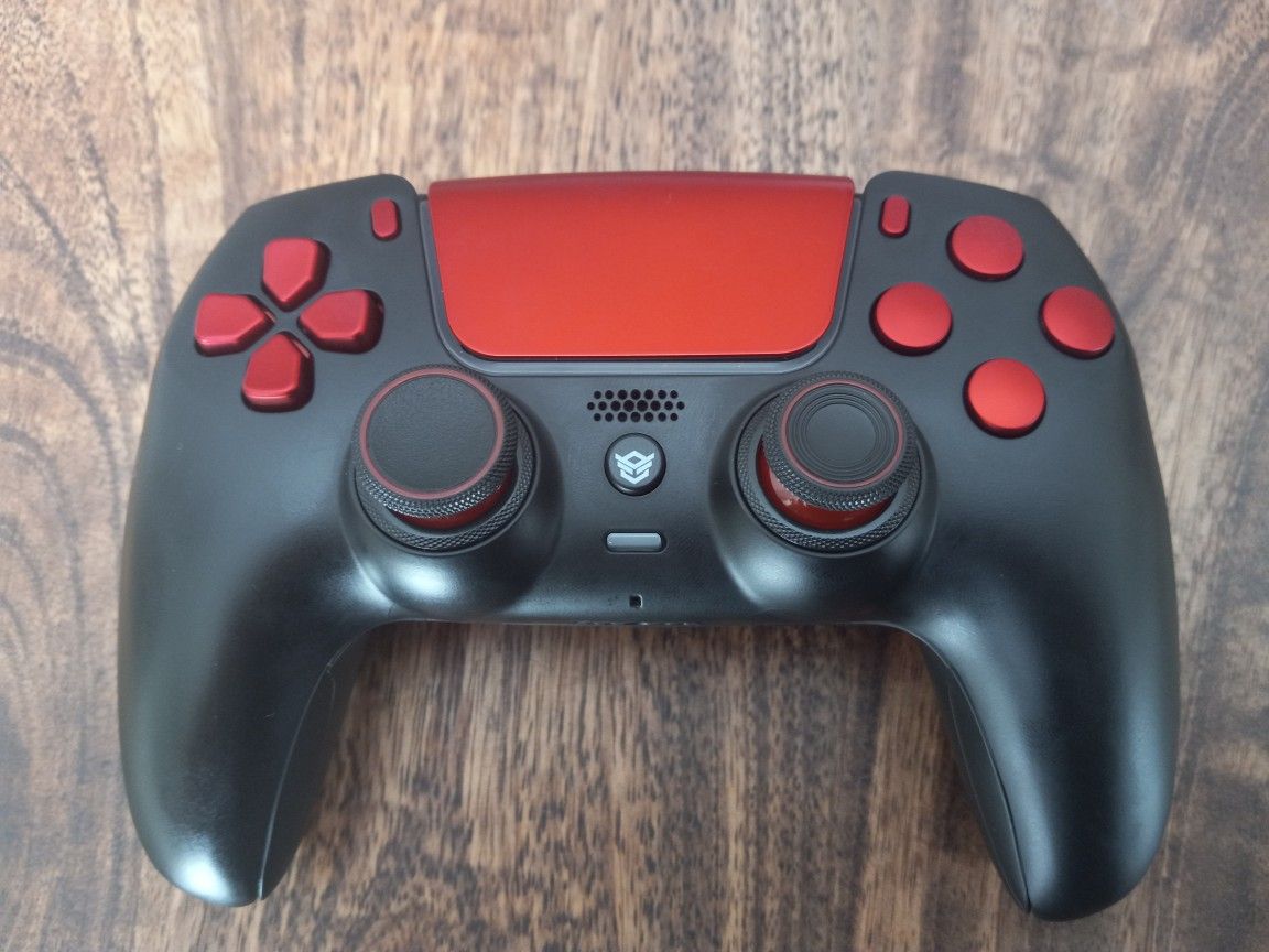 Playstation 5 HEXGAMING ULTIMATE Controller with Hall Effect Joysticks for PS5, PC, Black & Red