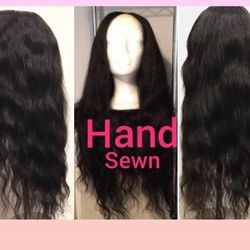 Wavy Human Hair Wig Lace Closure 22 Inches