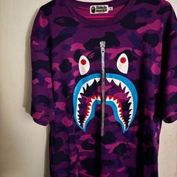 Bape shark face tee purple size XXL fits like a XL