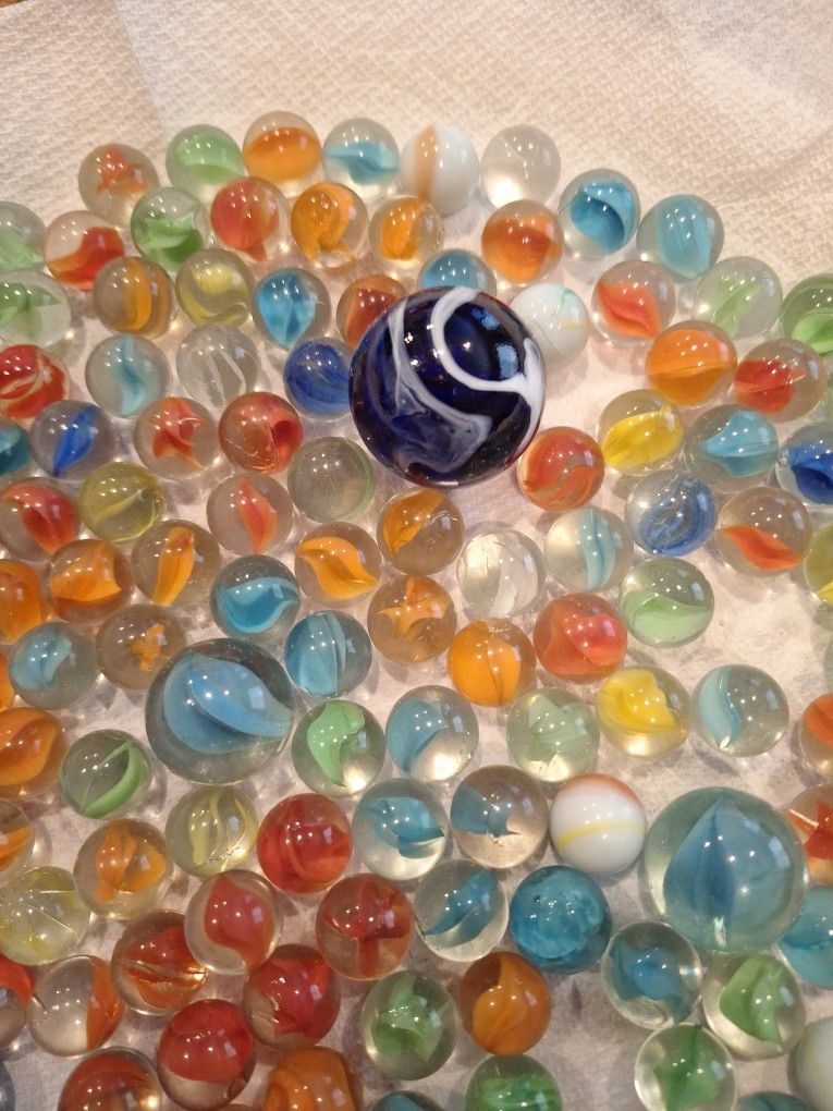Vintage Glass Marbles Over 120