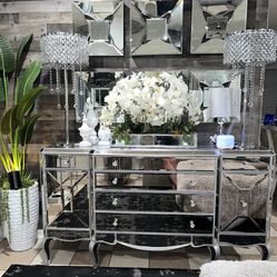 Large mirrored credenza