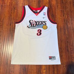 Allen Iverson Vtg Nike NBA Philadelphia 76ers Jersey Labeled Lrg Fit Mens Small!