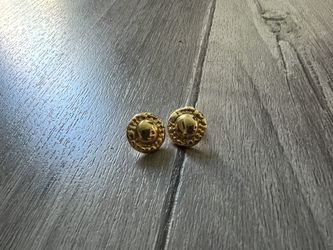 Gold Button Earrings