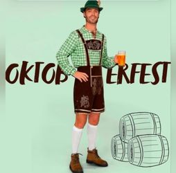 Men's Bavarian Oktoberfest Lederhosen Set, With Hat