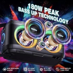 W-KING T9 180W Peak, Portable Bluetooth Party Speakers, With LED Lights