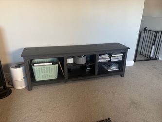 Dark Gray Wood TV Stand Media Console
