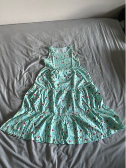 Unacoo Girls Cotton Sleeveless Tiered Summer Dress, Size 5-6Y