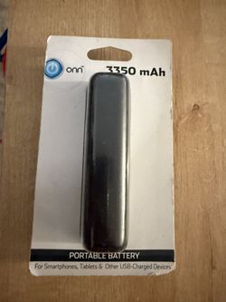onn. Portable Charger, 3350 Mah, Black