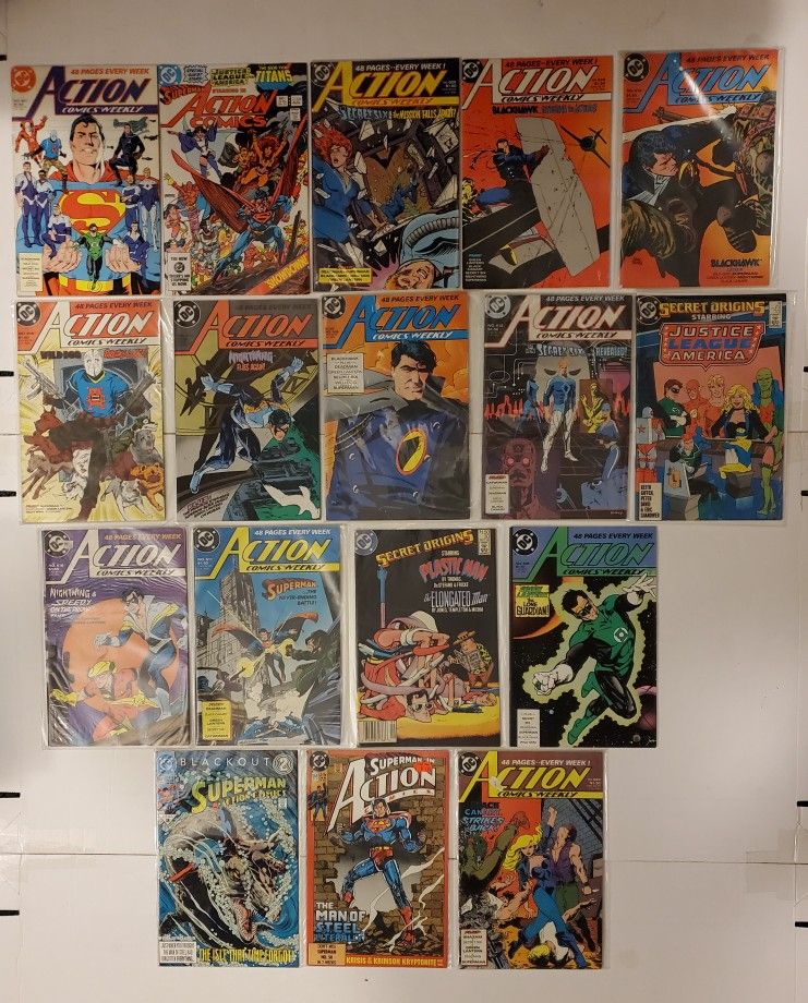 Dc Comics Action Comic Weekly Comic Book Lot Of 17 Books Superman Plus More