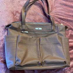 Miss Fong Diaper Bag Backpack Tote Bag w/Changing Pad in Brown