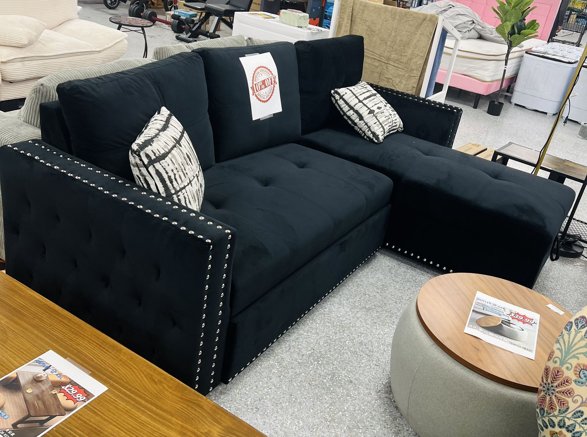 Beautiful Sofa Bed in Black F8540