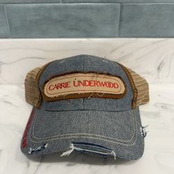 Vintage Carrie Underwood The Storyteller Tour distressed denim trucker hat
