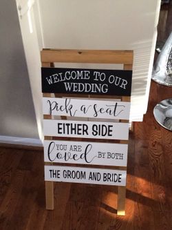 Wood Folding Wedding Sign
