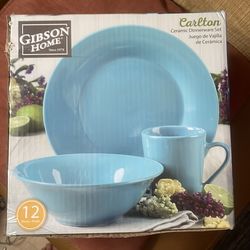 Gibson Home Carlton 12-Piece Ceramic Dinnerware Set