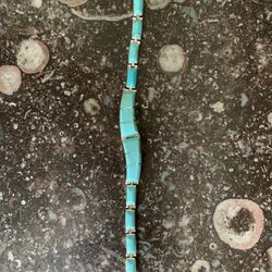 Turquoise And Sterling Silver.  Bracelet 
