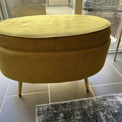 MCM Mid Century Modern Ottoman With Storage