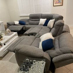 Grey Power Recliner sofa For Sale