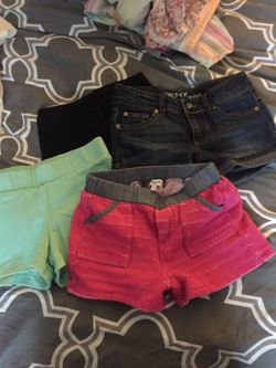 Size 5 lil girls DKNY Jean shorts and pink Splendid shorts