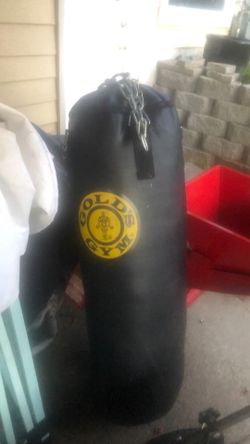 Boxing bag and gloves