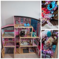 Dollhouse And Lot Of Dolls