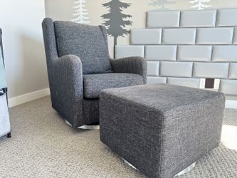 Crate & Barrel Monte Milo Nursery Glider Chair + Ottoman