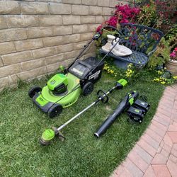 Greenworks  Lawnmower 60V 21” String Trimmer Leaf Flower